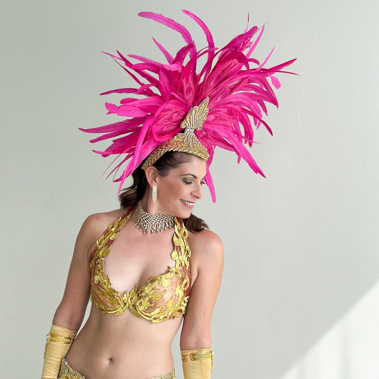 Zizi Shocking Pink Showgirl Feather Headpiece