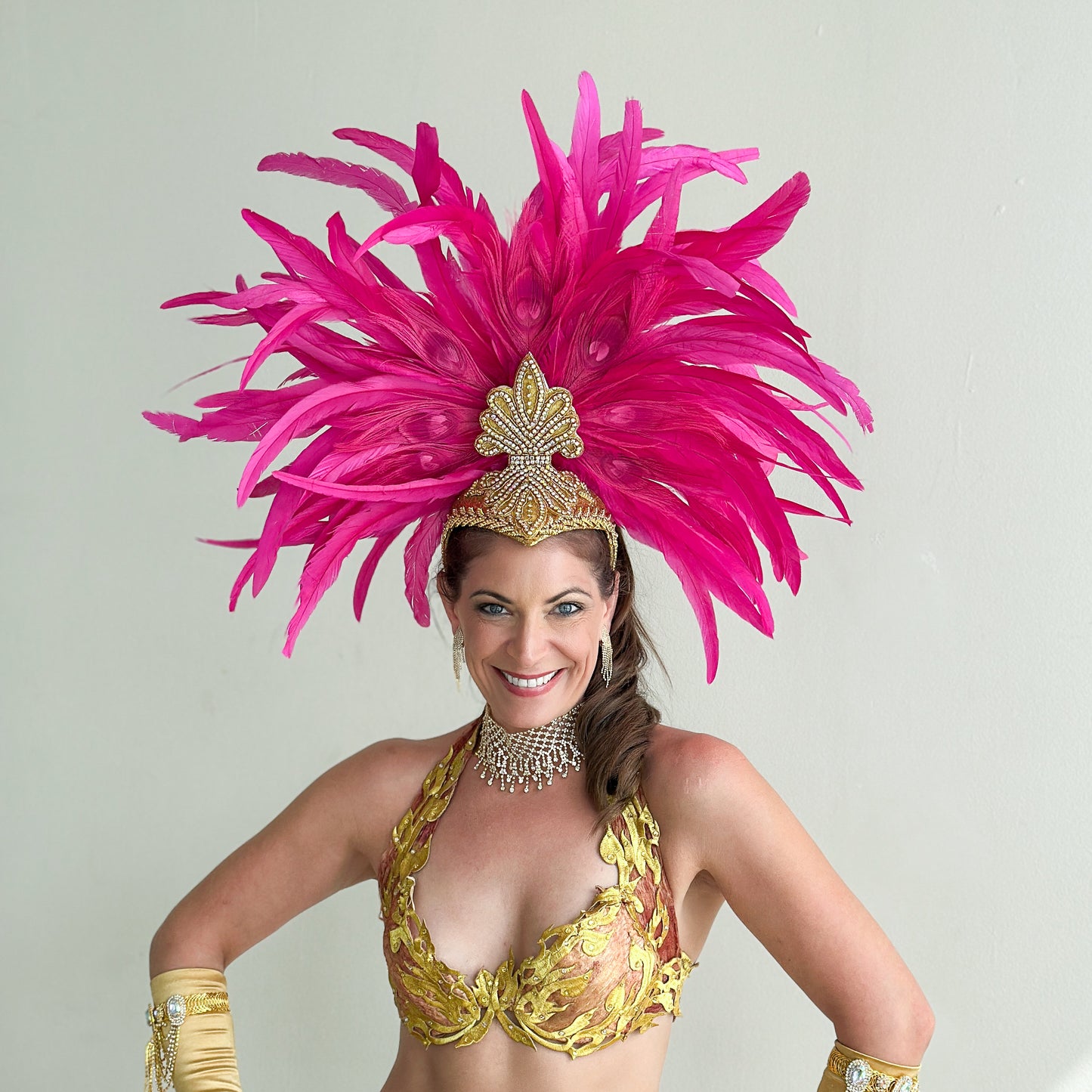 Zizi Shocking Pink Showgirl Feather Headpiece