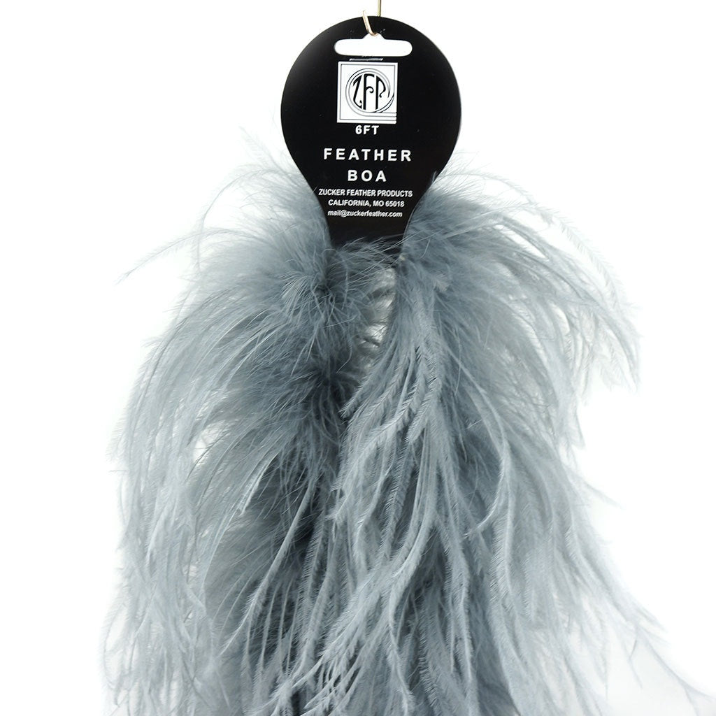 Silver 2 Ply Ostrich Feather Boa - Ostrich Boa