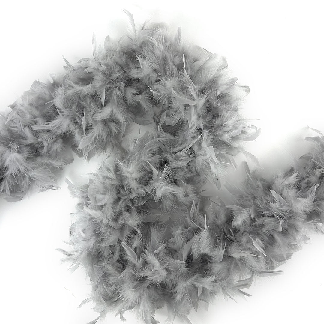 Chandelle Feather Boa - Medium Weight - Silver