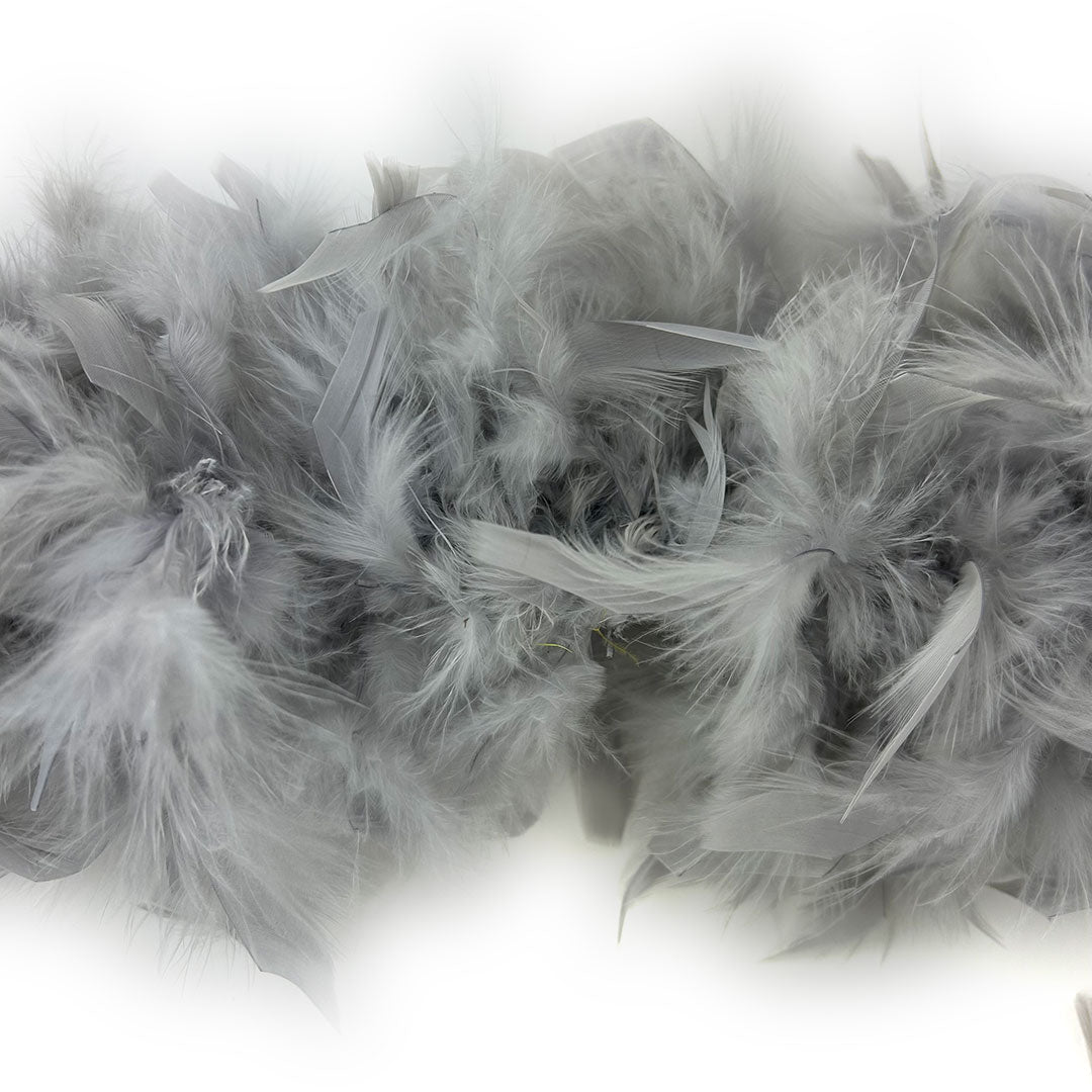 Chandelle Feather Boa - Medium Weight - Silver