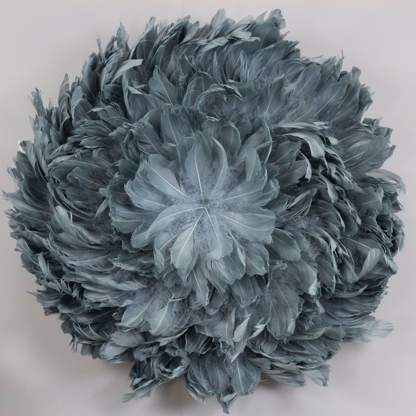 Juju Hat Nagoire Feather Wall Art 16 inch Wood Base   24-26 inch DIA --Silver
