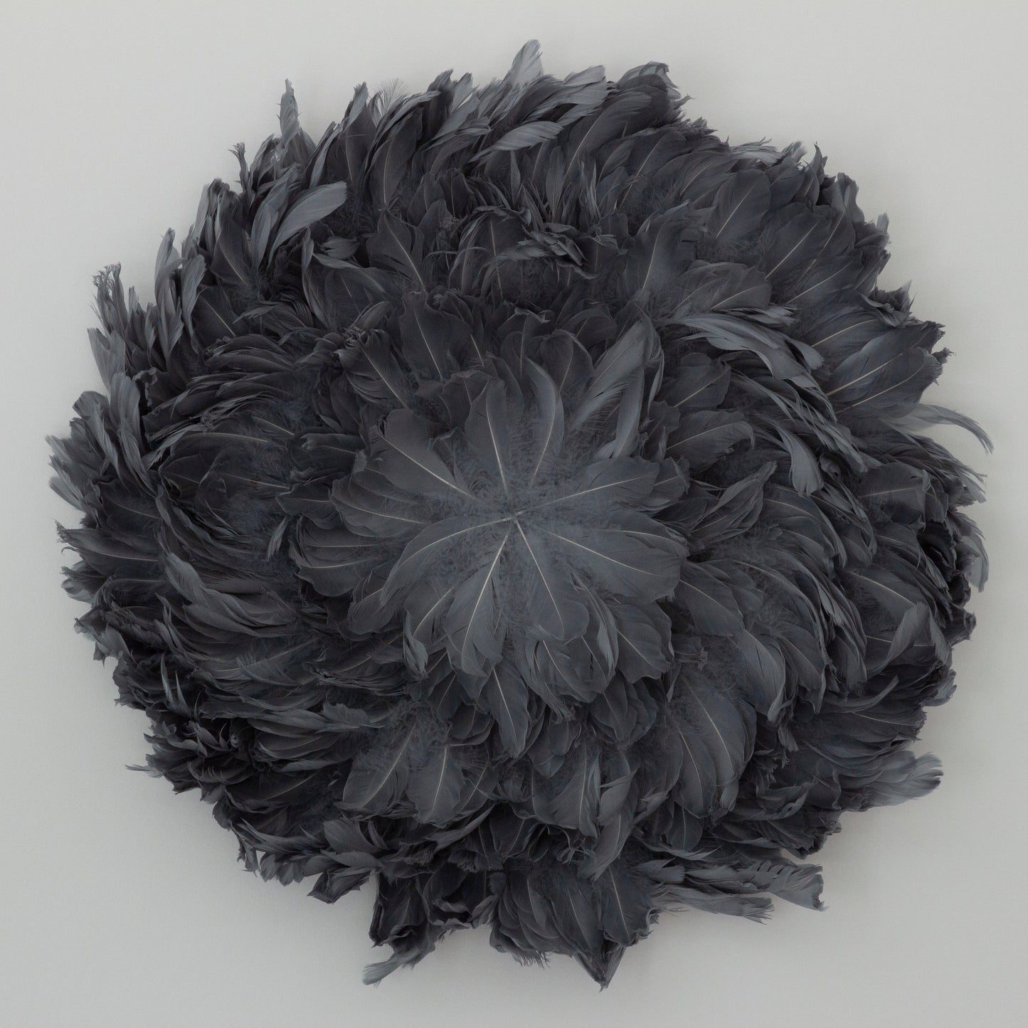 Juju Hat Nagoire Feather Wall Art 16 inch Wood Base   24-26 inch DIA --Silver