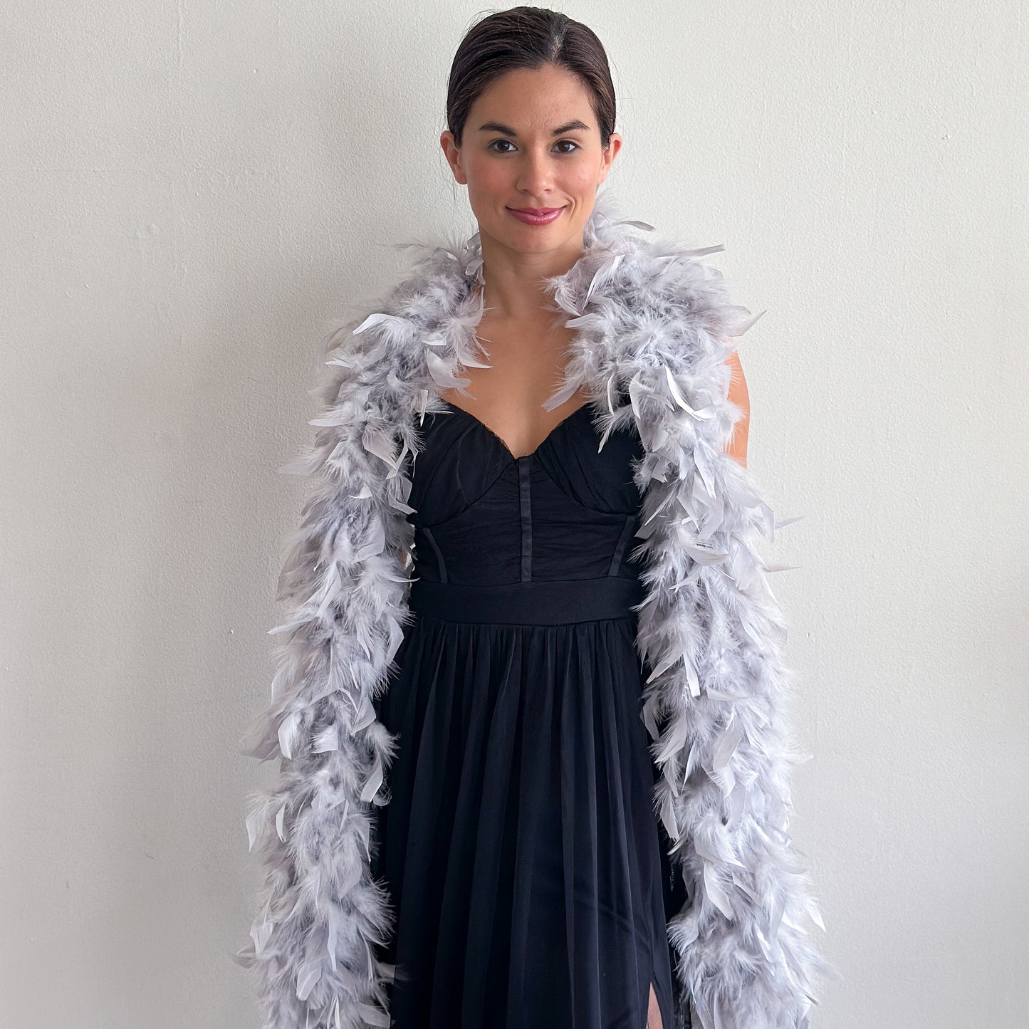 Chandelle Feather Boa - Medium Weight - Silver