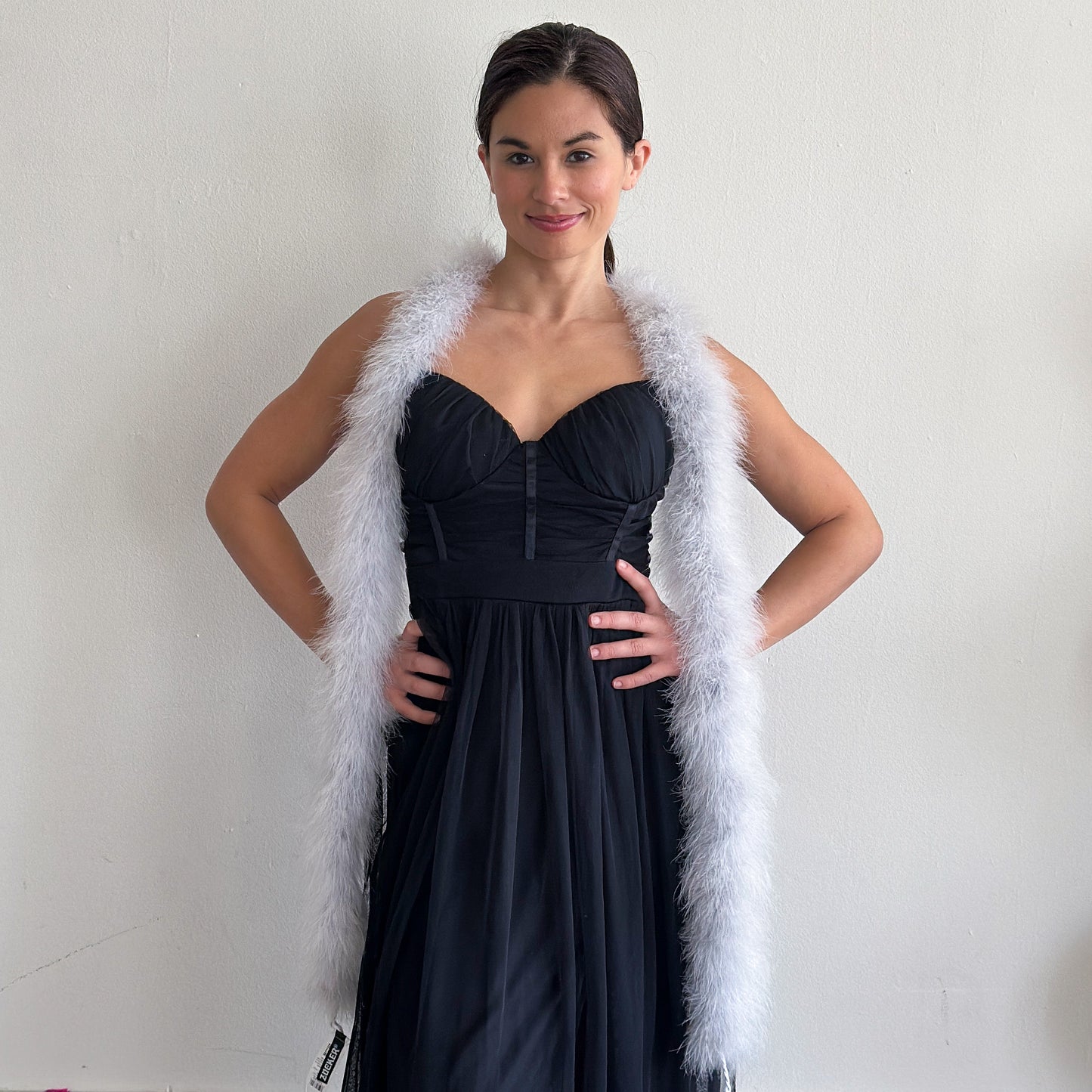 Full Marabou Feather Boa - Silver