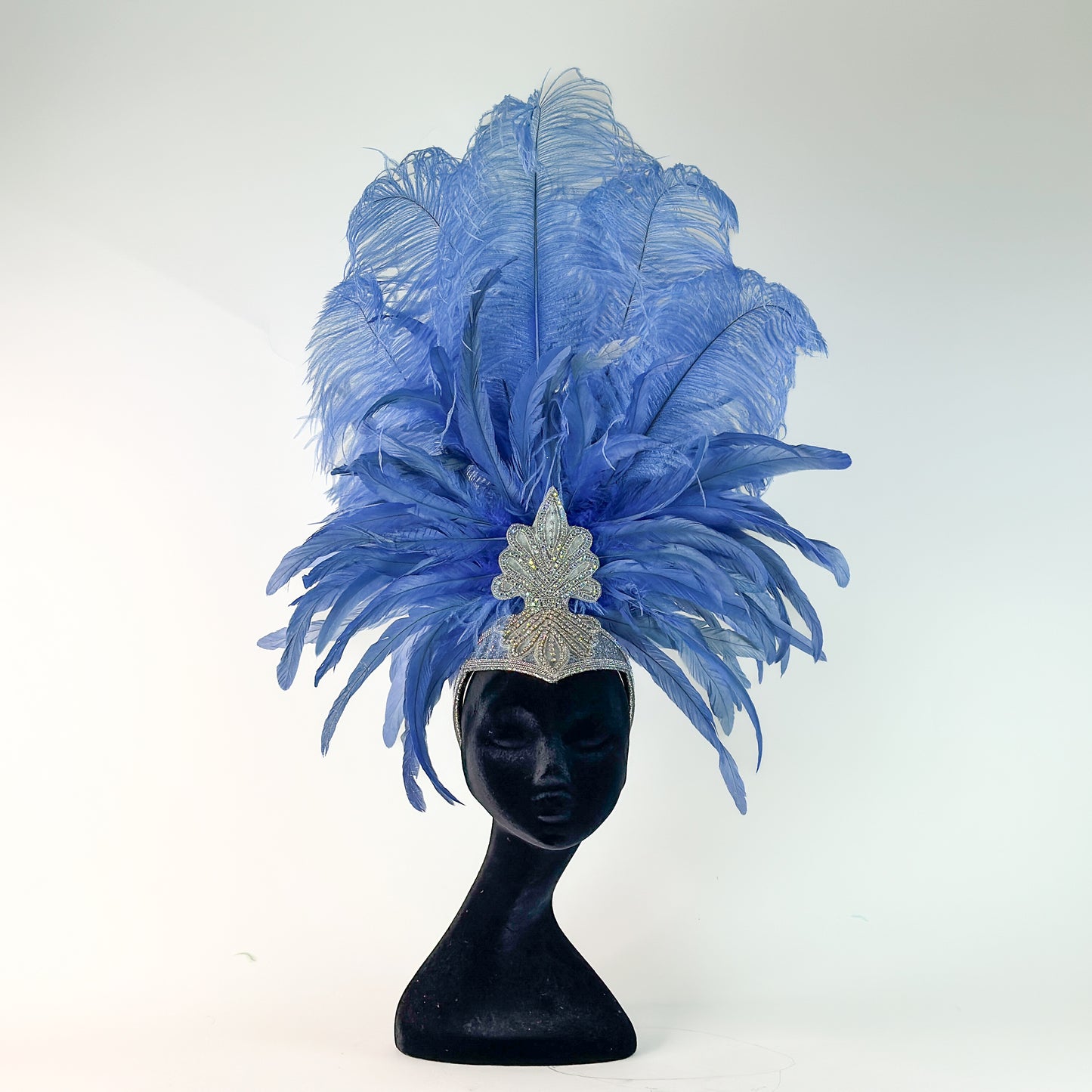 Kitty Sky Blue Showgirl Feather Headpiece