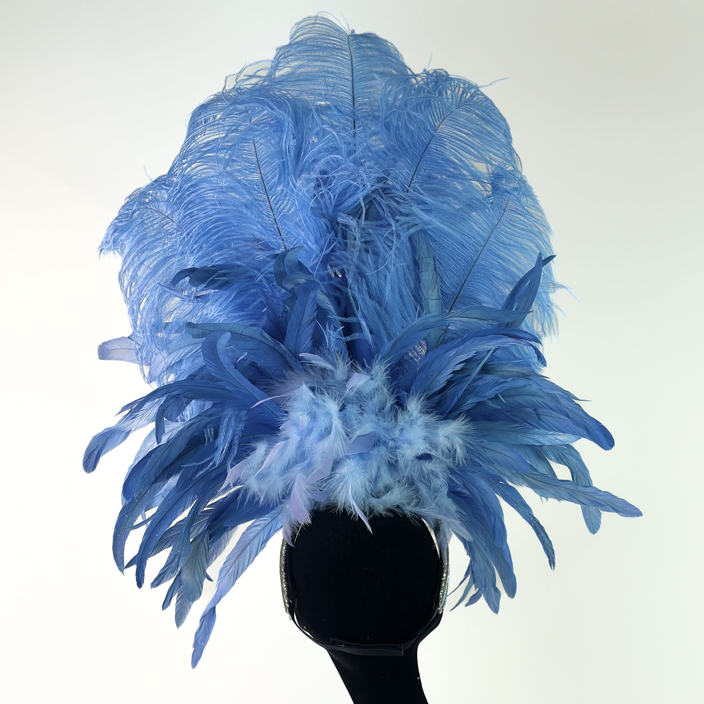 Sky Blue Showgirl Feather Headpiece