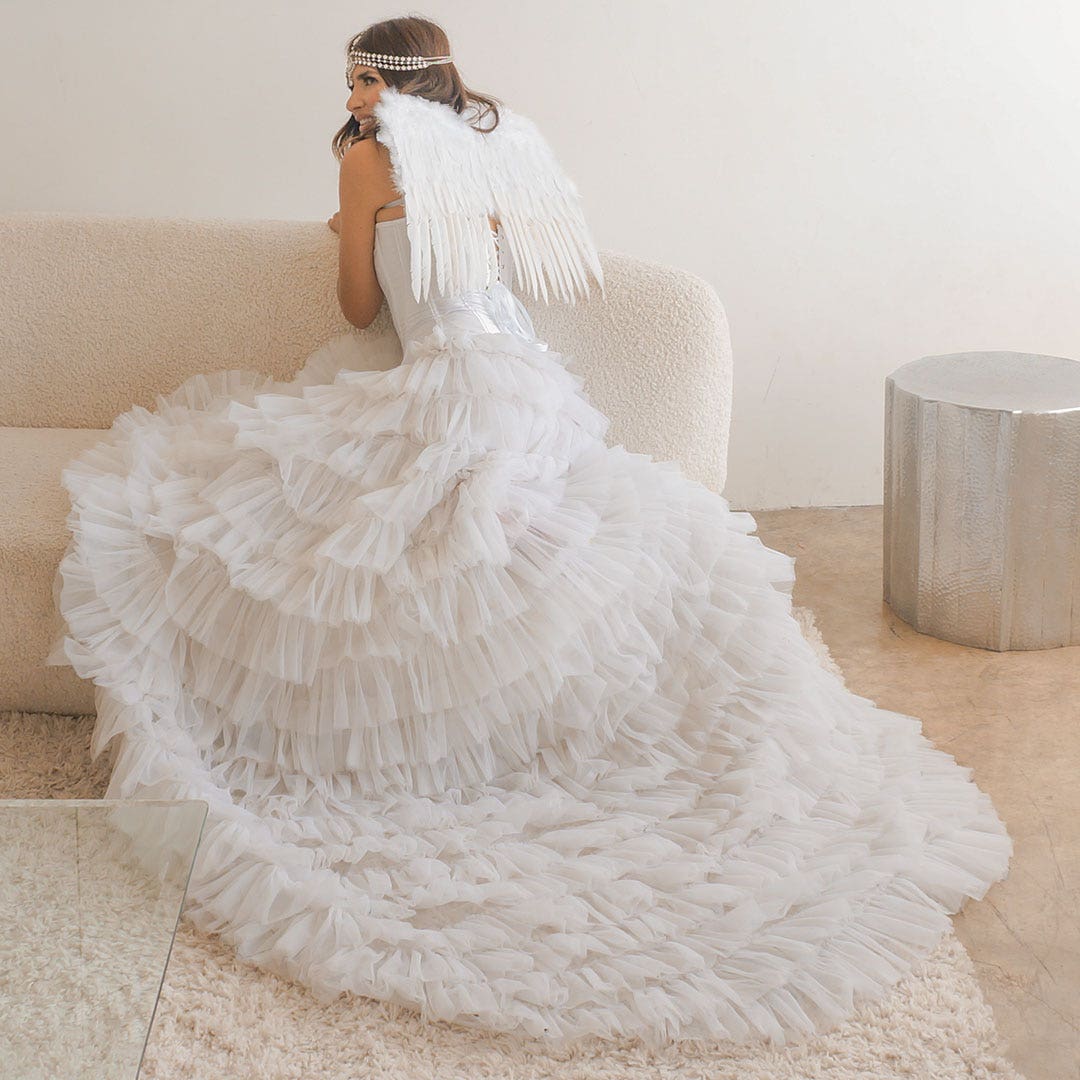 white dresses for angel costume Small Angel Costume Wings