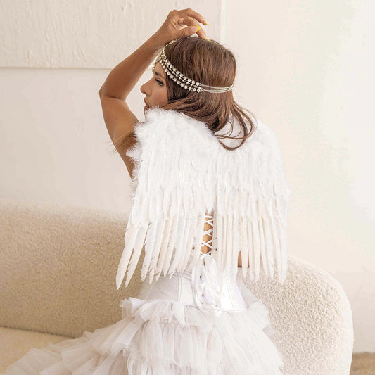 Small Angel Costume Wings-White - Feathers