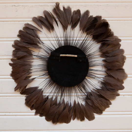 Small Full Moon Brown Feather Wall Art - Feathers