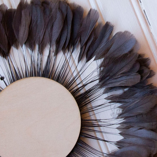 Small Full Moon Brown Feather Wall Art - Feathers