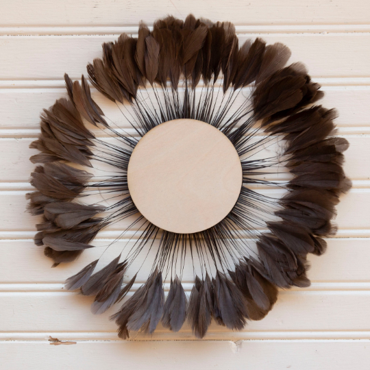 Small Full Moon Brown Feather Wall Art - Feathers