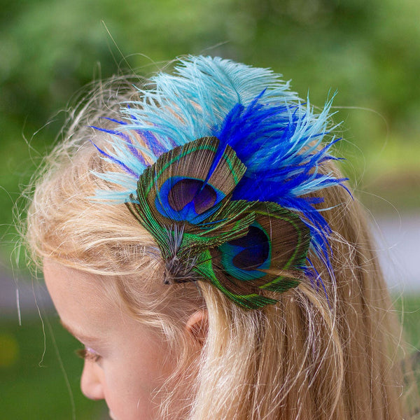 Peacock and Ostrich Feather Hair Clip – Zucker Feather  display picture 1