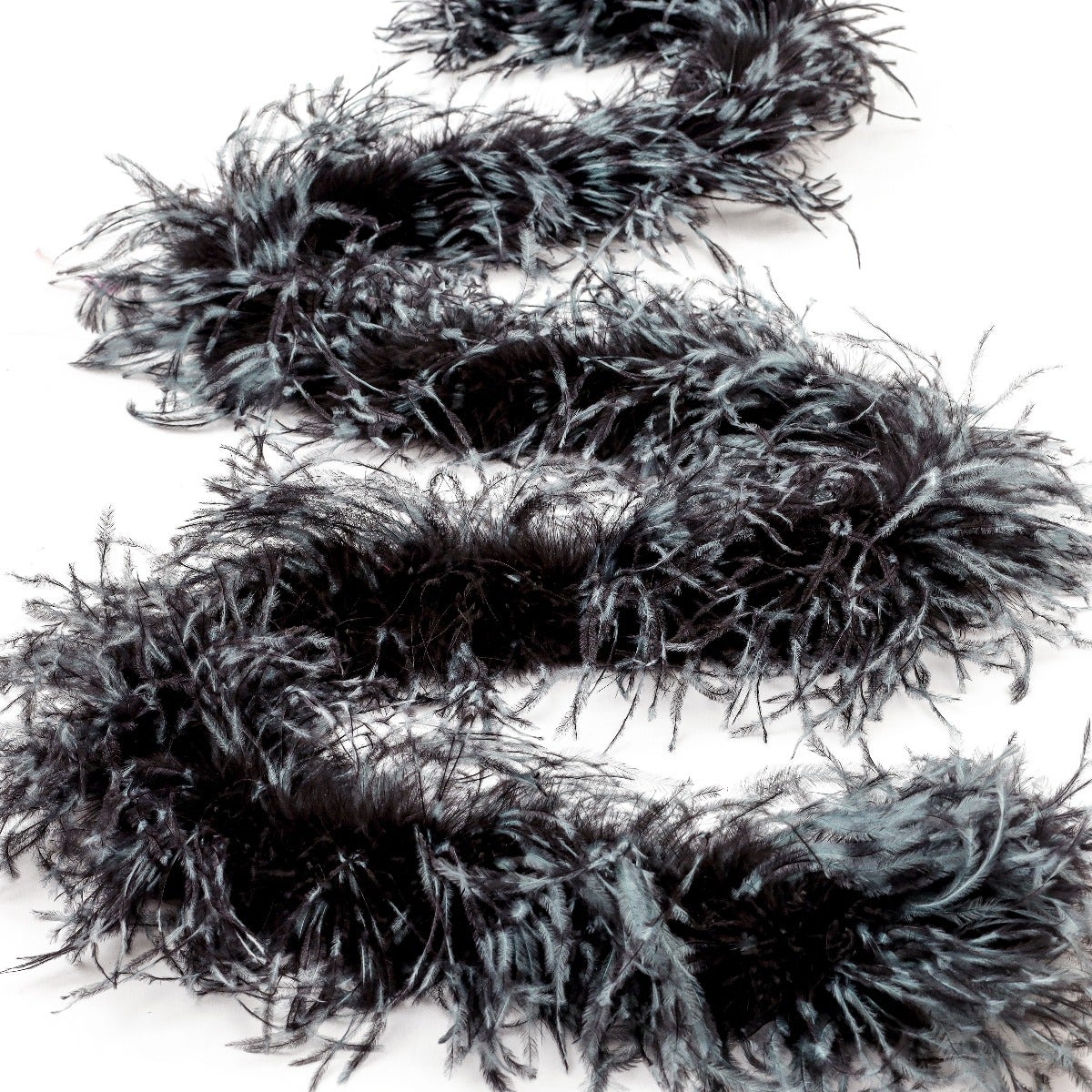 Stenciled Black/Mint/Black 2 Ply Ostrich Feather Boa - Ostrich Boa