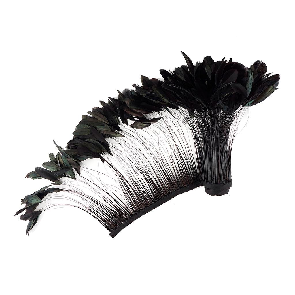 Stripped Bleached Coque Fringe - Brown - Feathers