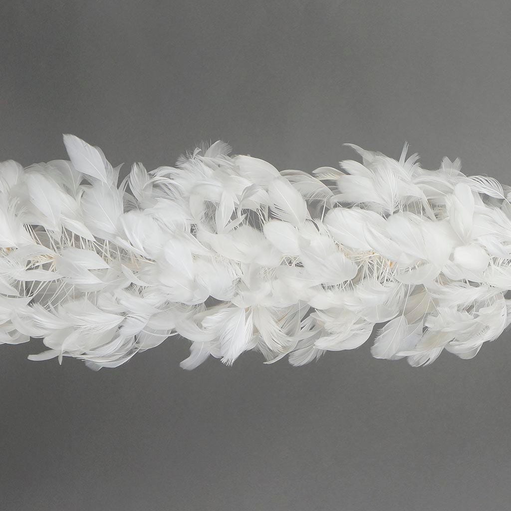 Stripped Coque Feather Boa - White - Coque Boa