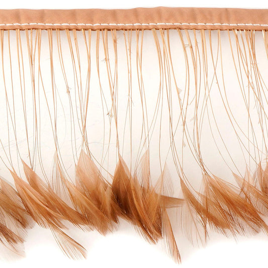 Stripped Hackle Feather Fringe - Beige - Feathers