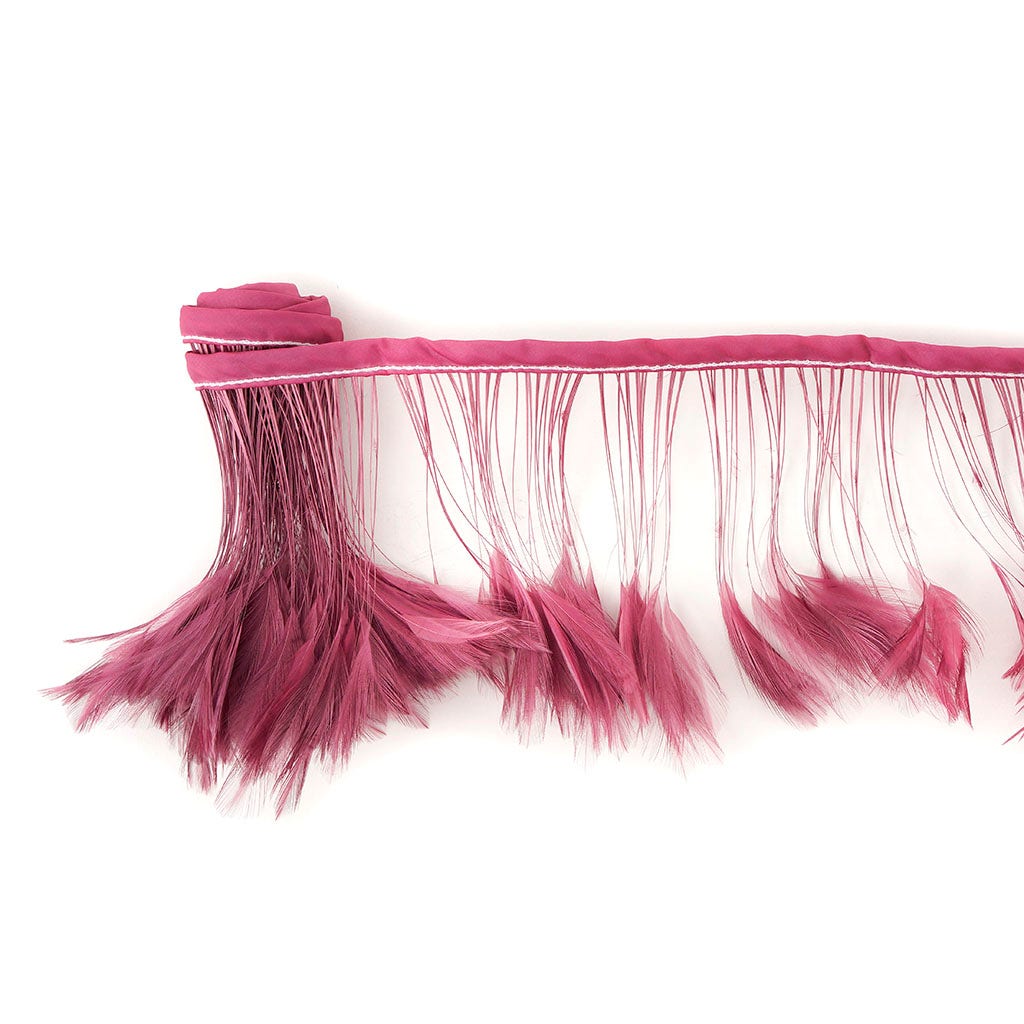 Stripped Hackle Feather Fringe - Dusty Rose - Feathers