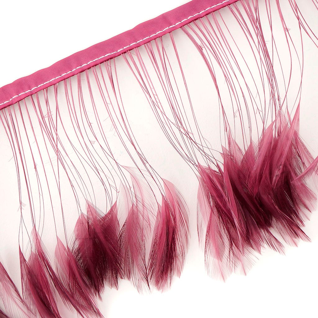 Stripped Hackle Feather Fringe - Dusty Rose - Feathers