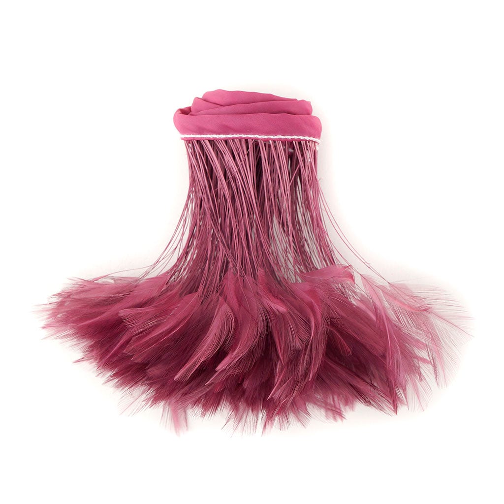 Stripped Hackle Feather Fringe - Dusty Rose - Feathers