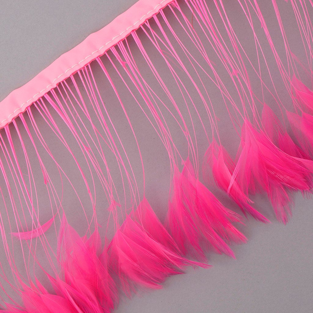 Stripped Hackle Feather Fringe - Pink Orient - Feathers