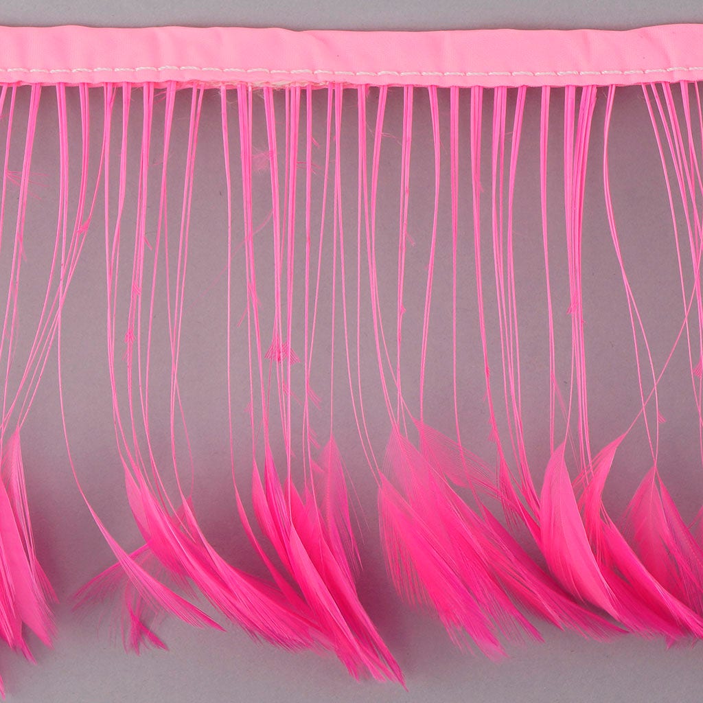 Stripped Hackle Feather Fringe - Pink Orient - Feathers