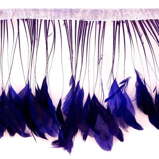 Stripped White-Dyed Coque Fringe - Regal - Feathers