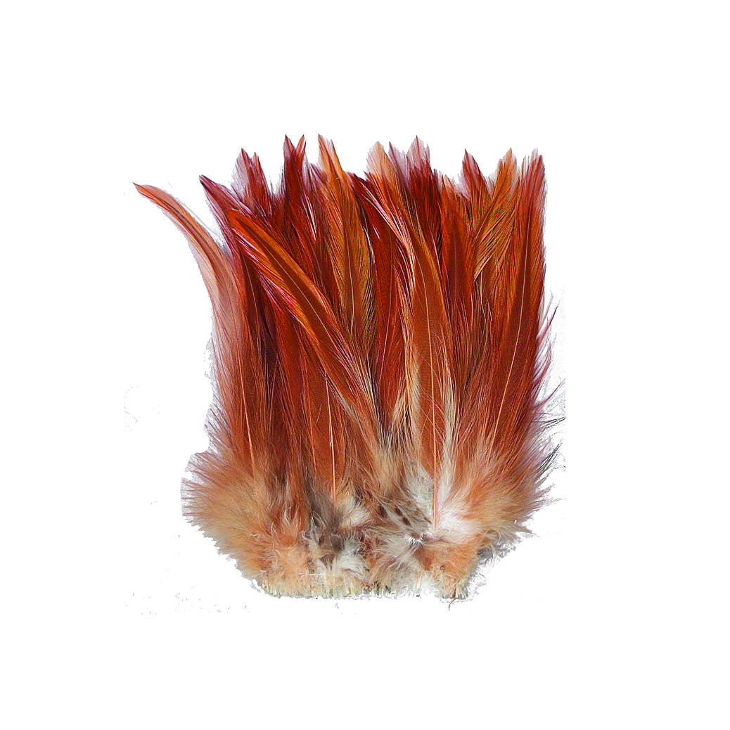 Strung Natural Red Hackle - Natural - Feathers