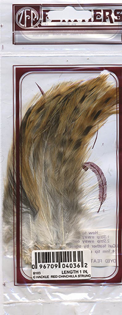 Strung Red Chinchilla Hackle - Natural - Feathers