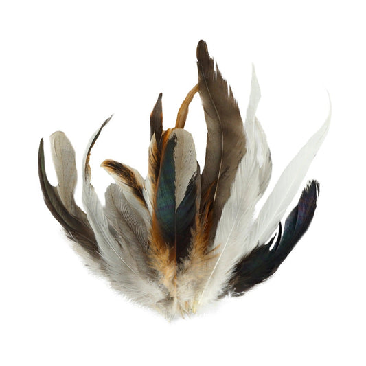 Strung Rooster Coque Assorted - Natural - Feathers