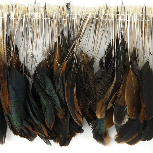 Strung Rooster Coque Tails Stripped - 4 - 6’’ - Natural - Feathers