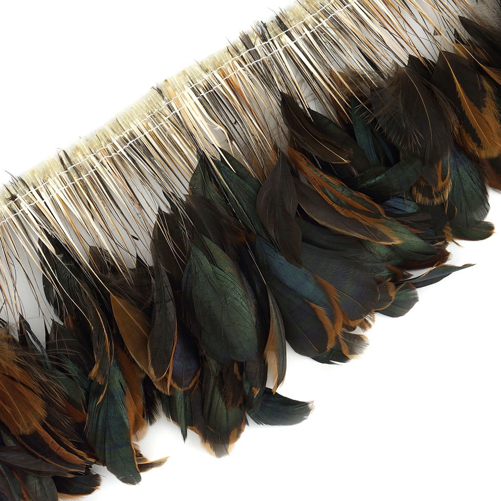 Strung Rooster Coque Tails Stripped - 4 - 6’’ - Natural - Feathers