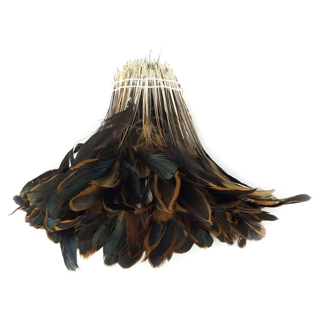 Strung Rooster Coque Tails Stripped - 4 - 6’’ - Natural - Feathers