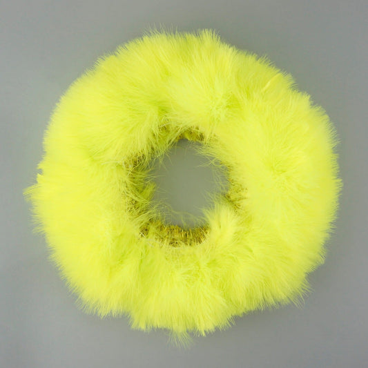 STRUNG TURKEY MARABOU BLOOD QUILL FEATHERS - 3-4’’ FLUORESCENT CHARTREUSE - Feathers