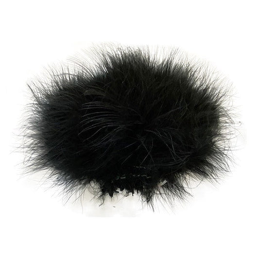 Strung Turkey Marabou Blood Quill Feathers 4-5’’ - BLACK - Feathers