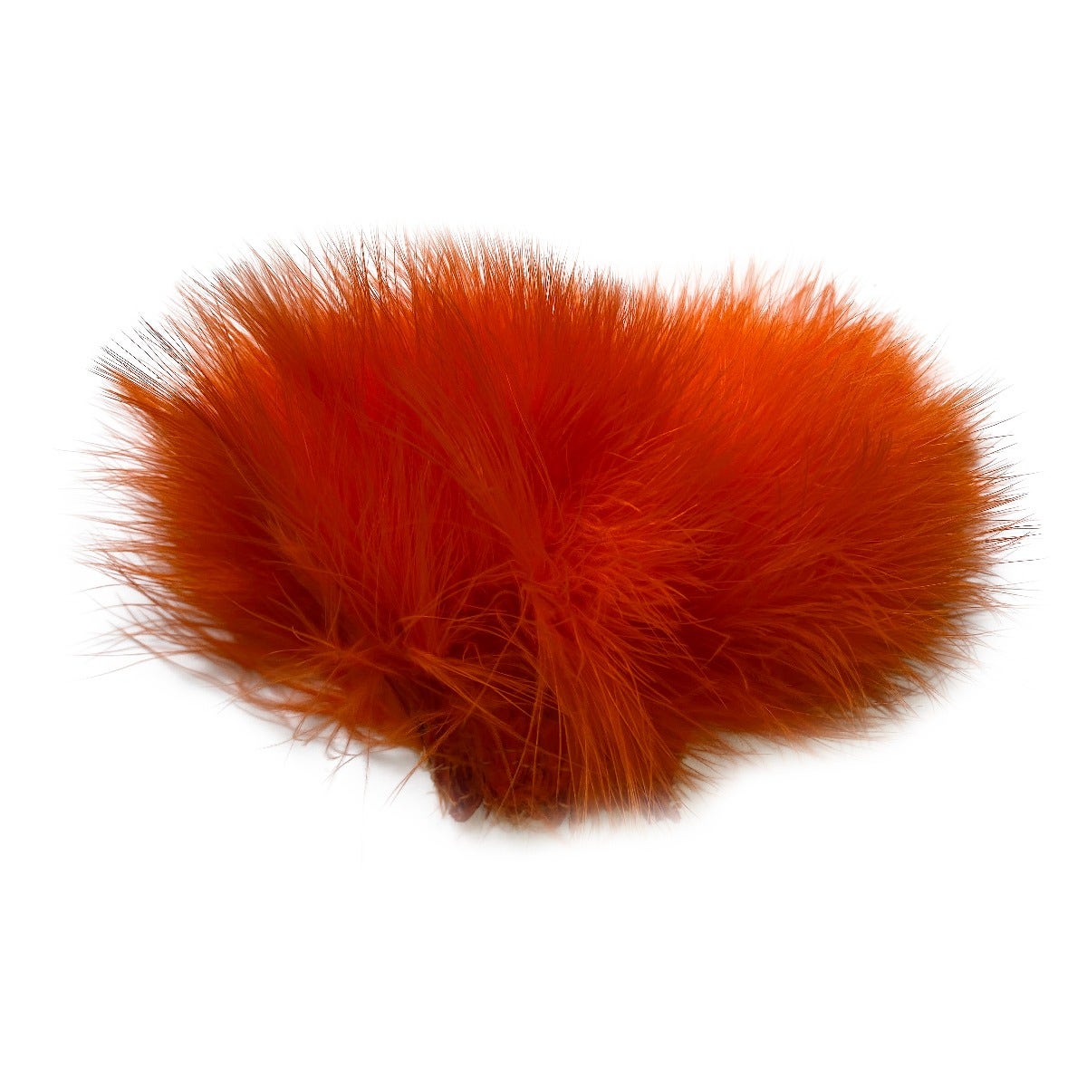 Strung Turkey Marabou Blood Quill Feathers 4-5’’ - ORANGE - Feathers