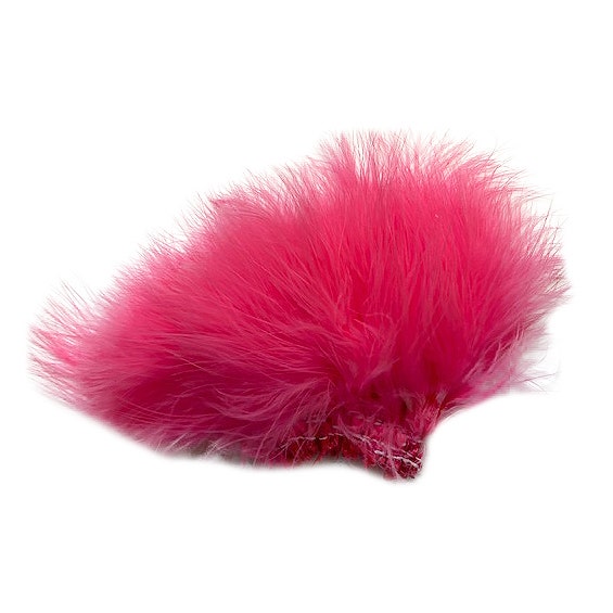 Strung Turkey Marabou Blood Quill Feathers 4-5’’ - PINK ORIENT - Feathers