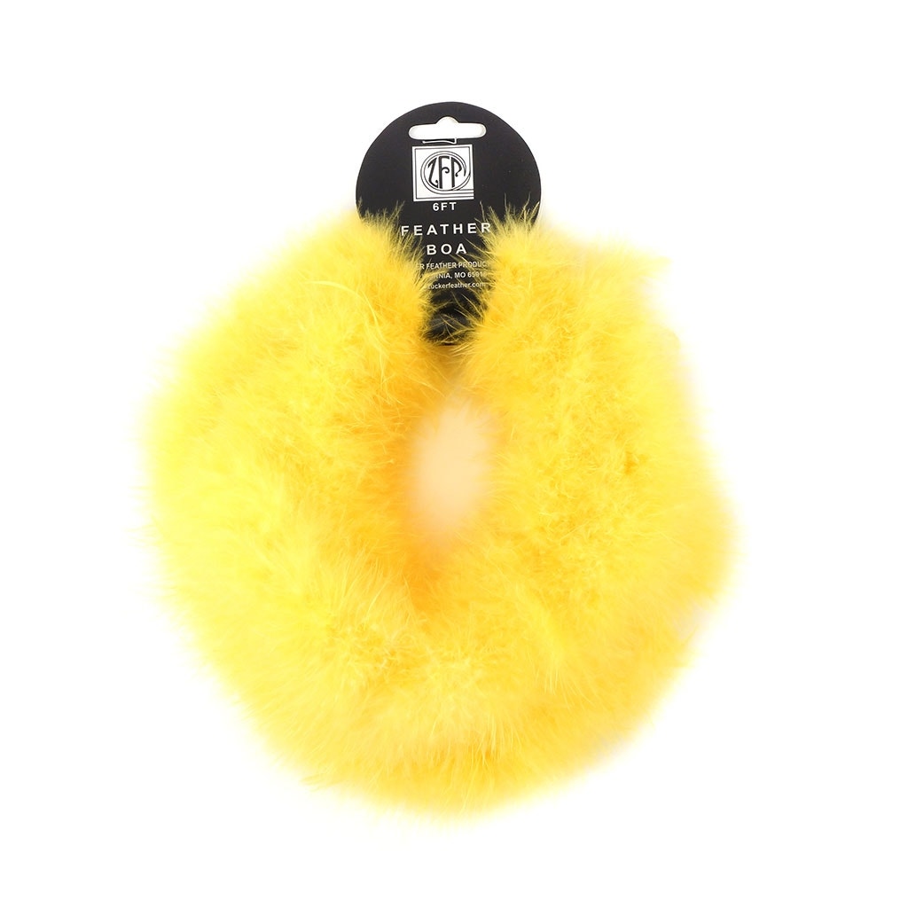 Thin Marabou Feather Boa - Yellow - Marabou Boa