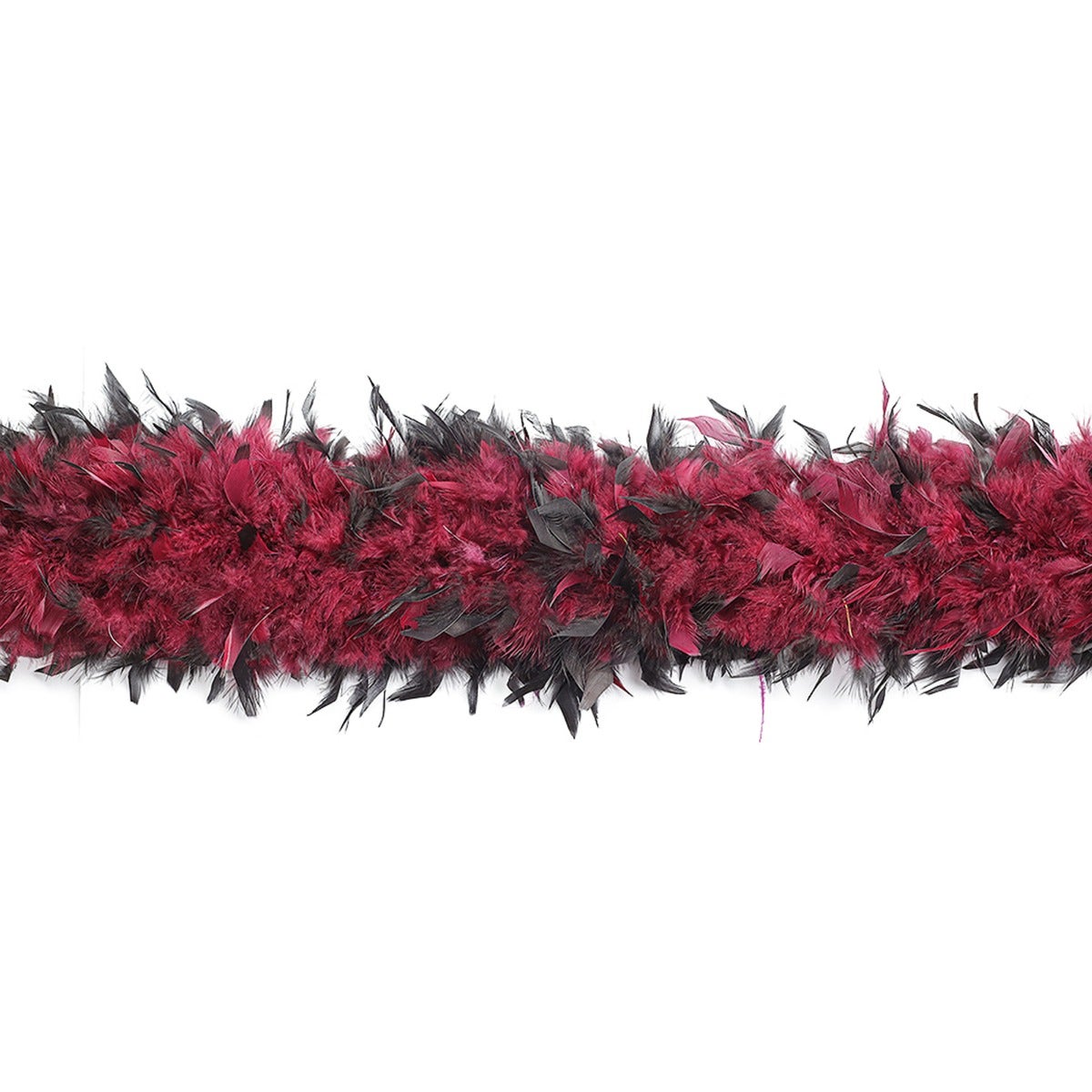 Tipped Chandelle Feather Boa - Heavyweight - Burgundy/Black - Chandelle Boa