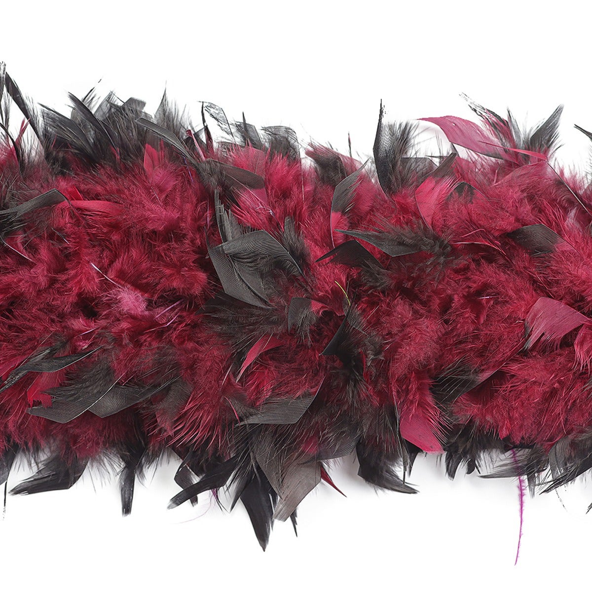 Tipped Chandelle Feather Boa - Heavyweight - Burgundy/Black - Chandelle Boa