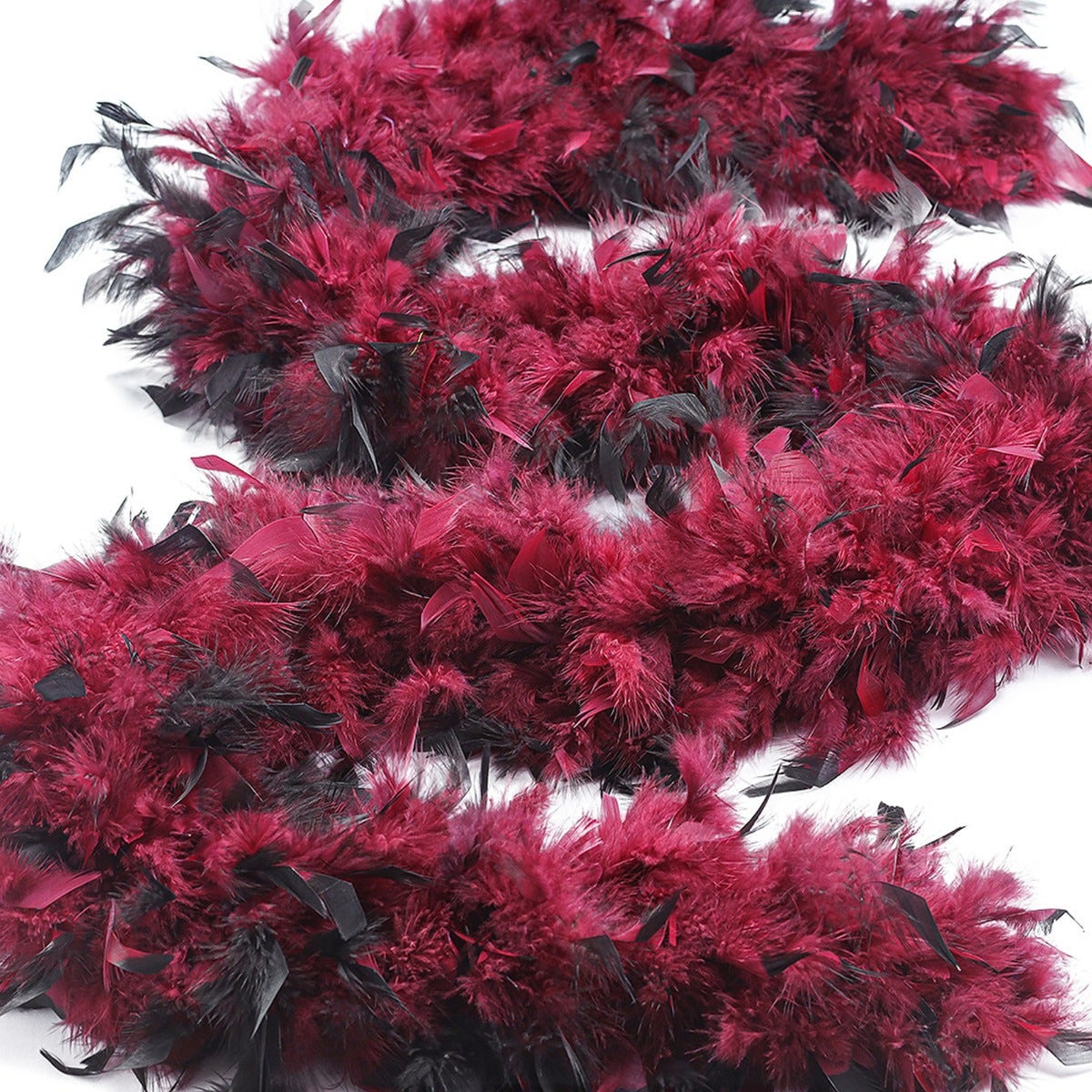 Tipped Chandelle Feather Boa - Heavyweight - Burgundy/Black - Chandelle Boa