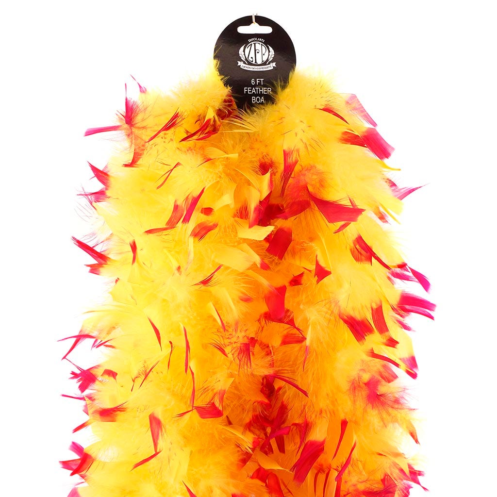 Tipped Chandelle Feather Boa - Heavyweight - Fluoresent Yellow/Shocking Pink - Chandelle Boa