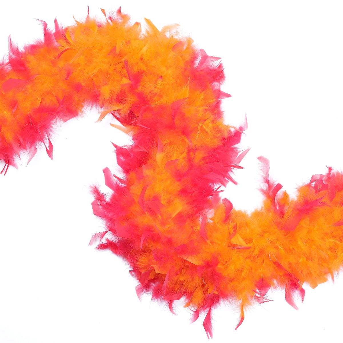 Tipped Chandelle Feather Boa - Heavyweight - Orange/Shocking Pink - Chandelle Boa