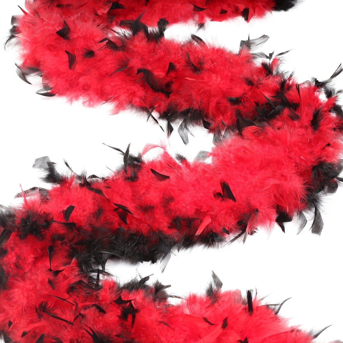 Tipped Chandelle Feather Boa - Heavyweight - Red/Black - Chandelle Boa