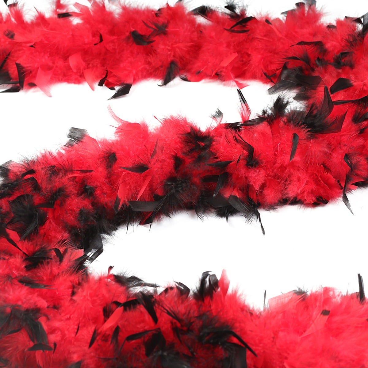 Tipped Chandelle Feather Boa - Heavyweight - Red/Black - Chandelle Boa