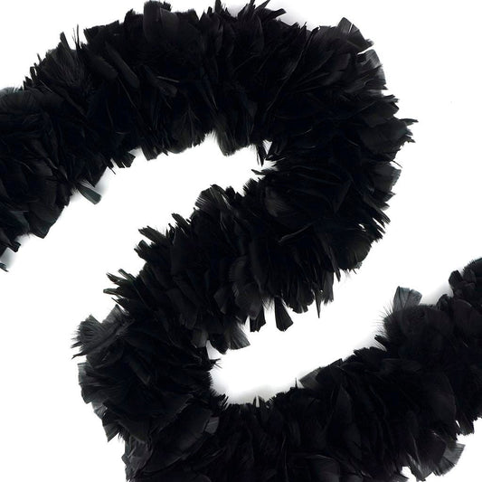 Turkey Boas Solid Colors - Black - 2 yards (6 ft) - Feathers