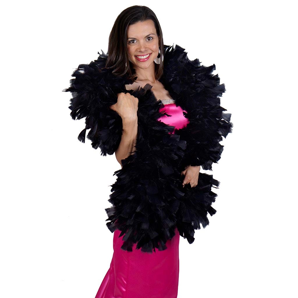 Turkey Feather Boa 10-14’’ - Black - Turkey Boa