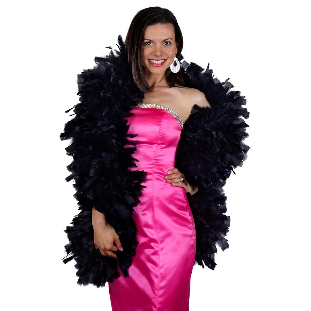 Turkey Feather Boa 10-14’’ - Black - Turkey Boa