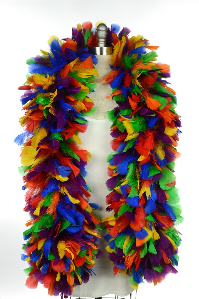 Turkey Feather Boa 10-14’’ - Rainbow Mix - Turkey Boa