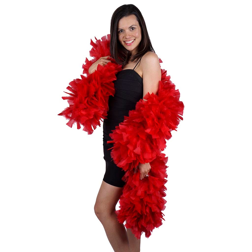 Turkey Feather Boa 10-14’’ - Red - Turkey Boa